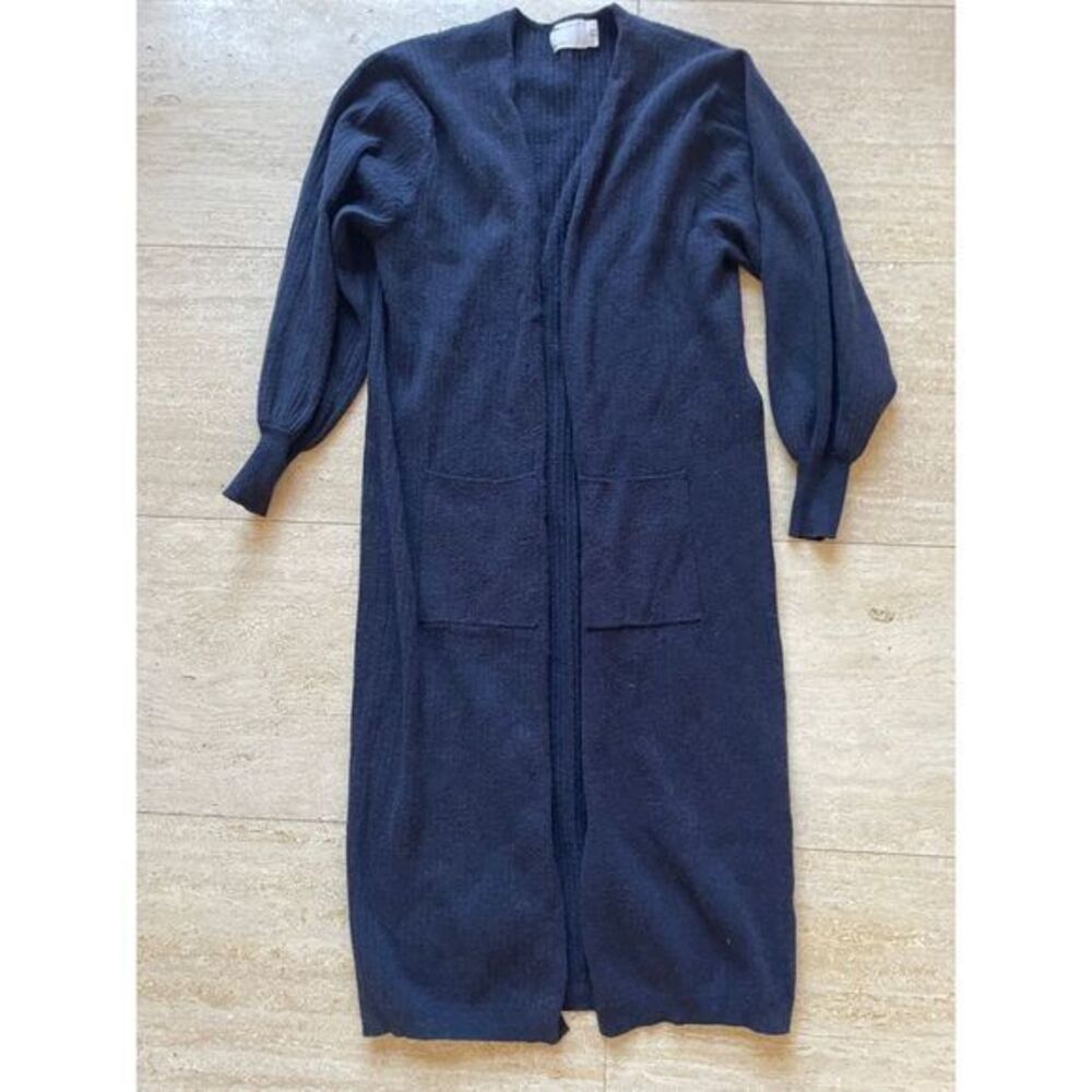 ASOS Design Navy Blue Long Cardigan Sweater Coat Elegant Minimalist size 2